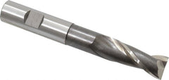 Cleveland - 5/8", 1-3/8" LOC, 5/8" Shank Diam, 4-5/8" OAL, 2 Flute, High Speed Steel Square End Mill - Single End, Uncoated, Spiral Flute, 30° Helix, Centercutting, Right Hand Cut, Right Hand Flute, Series HGN-2 - Exact Tooling