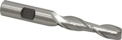 Cleveland - 7/16", 1-3/4" LOC, 1/2" Shank Diam, 3-3/4" OAL, 2 Flute, High Speed Steel Square End Mill - Single End, Uncoated, Spiral Flute, 30° Helix, Centercutting, Right Hand Cut, Right Hand Flute, Series HG-2 - Exact Tooling