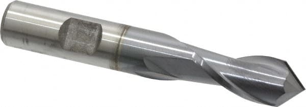 Cleveland - 1/2" Diam, 1" LOC, 2 Flute, 90° Point Angle, High Speed Steel Drill Mill - TiCN Finish, 2" OAL, 1/2" Shank Diam - Exact Tooling