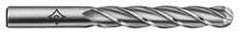 Cleveland - 1" Diam, 6" LOC, 4 Flute High Speed Steel Ball End Mill - Uncoated, Single End, 8-1/2" OAL, 1" Shank Diam, Spiral Flute - Exact Tooling