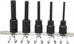 Proto - 5 Piece 3/8" Drive Metric Impact Hex Bit Socket Set - 4 to 10mm Hex - Exact Tooling