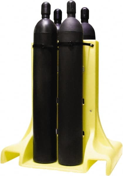 Enpac - Gas Cylinder Carts, Racks, Stands & Holders Type: Four Cylinder Floor Stand Rack Fits Cylinder Diameter: 11-3/8 (Inch) - Exact Tooling