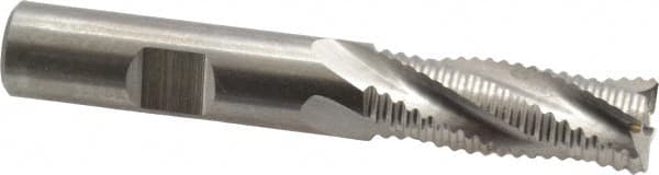 Cleveland - 1/2" Diam, Coarse Pitch, 1-1/4" LOC, 4 Flute Powdered Metal Roughing Square End Mill - Uncoated, 3-1/4" OAL, 1/2" Shank Diam, Single End, 30° Helix - Exact Tooling