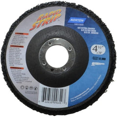Norton - 4-1/2" Wheel Diam, 1/2" Wheel Thickness, 7/8" Arbor Hole, Type 27 Depressed Center Wheel - Silicon Carbide, 12,000 Max RPM, Compatible with Angle Grinder, Drill, Flexible Shaft Motor & Straight Shaft Grinder - Exact Tooling