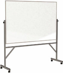 Ghent - 78" High x 77" Wide Reversible Dry Erase Board - Porcelain, 20" Deep, Includes Eraser & 4 Markers - Exact Tooling