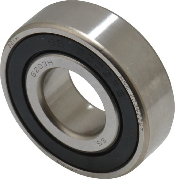 SKF - 17mm Bore Diam, 40mm OD, Double Seal Deep Groove Radial Ball Bearing - 12mm Wide, 1 Row, Round Bore, 4,750 Nm Static Capacity, 7,650 Nm Dynamic Capacity - Exact Tooling