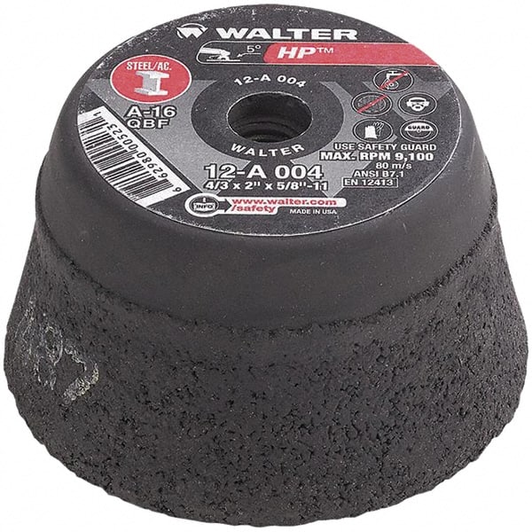 WALTER Surface Technologies - 4" Diam, Surface Grinding Wheel - Aluminum Oxide/Silicon Carbide Blend, Type 11, 9,100 Max RPM, Resinoid Bond - Exact Tooling