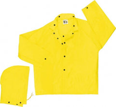 MCR Safety - Size 2XL, Yellow, Rain Jacket - 62" Chest, Attached Hood - Exact Tooling