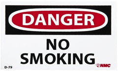 NMC - Accident Prevention Label, Header: DANGER - Legend: Danger - No Smoking, English, Red, Black & White, 5" Long x 3" High, Sign Muscle Finish - Exact Tooling