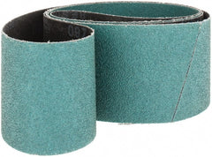 Made in USA - 3" Wide x 79" OAL, 60 Grit, Zirconia Alumina Abrasive Belt - Zirconia Alumina, Coarse, Coated, Y Weighted Cloth Backing, Wet/Dry - Exact Tooling