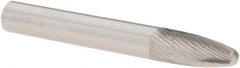 M.A. Ford - 1/4" Cut Diam, 1/4" Shank Diam, Tree with Radius Head Double Cut Burr - Carbide, Radius End, 5/8" LOC, 2" OAL - Exact Tooling