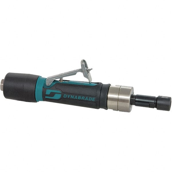 Dynabrade - 1/4" Collet, Straight Handle, Air Angle Die Grinder - 950 RPM, Rear Exhaust, 26 CFM, 0.4 hp, 90 psi, 1/4 NPT Inlet - Exact Tooling