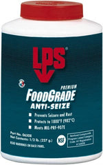 LPS - 0.5 Lb Brush Top Food Grade Anti-Seize Lubricant - Metal Free, -1,800°F, Opaque Off-White, Food Grade - Exact Tooling