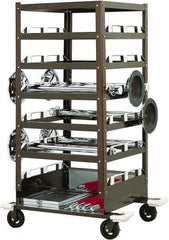 Tensator - 450 Lb Capacity, 32" Wide x 32" Long x 72" High Storage Rack Cart - 6 Shelf, Steel, Rubber Casters - Exact Tooling