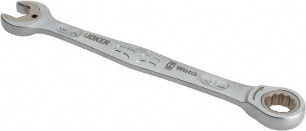 Wera - 1/2" 12 Point Combination Wrench - 7-5/64" OAL, Chrome Molybdenum Steel, Satin Finish - Exact Tooling