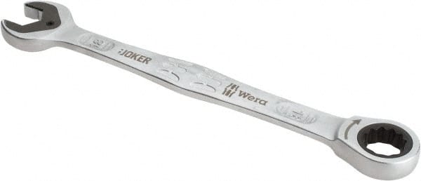 Wera - 18mm 12 Point Combination Wrench - 9-1/4" OAL, Chrome Molybdenum Steel, Satin Finish - Exact Tooling