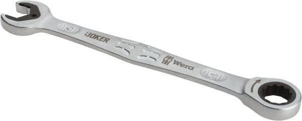 Wera - 15mm 12 Point Combination Wrench - 7-7/8" OAL, Chrome Molybdenum Steel, Satin Finish - Exact Tooling