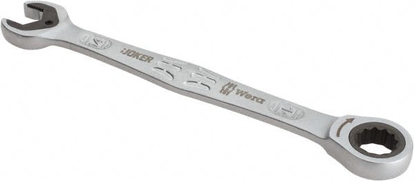 Wera - 14mm 12 Point Combination Wrench - 7-13/32" OAL, Chrome Molybdenum Steel, Satin Finish - Exact Tooling