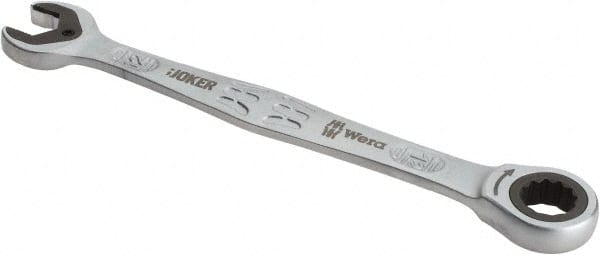 Wera - 12mm 12 Point Combination Wrench - 6-3/4" OAL, Chrome Molybdenum Steel, Satin Finish - Exact Tooling