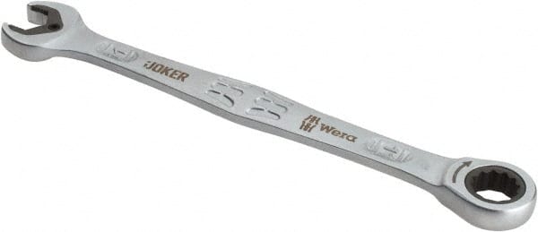 Wera - 11mm 12 Point Combination Wrench - 6-1/2" OAL, Chrome Molybdenum Steel, Satin Finish - Exact Tooling