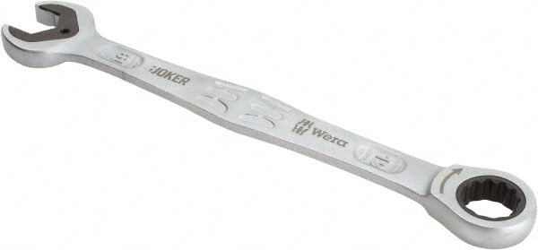 Wera - 19mm 12 Point Combination Wrench - 9-11/16" OAL, Chrome Molybdenum Steel, Satin Finish - Exact Tooling