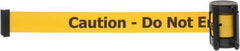 Tensator - 5" High x 90" Long x 2" Wide Barrier Replacement Cassette - Plastic, Black Powder Finish, Yellow, Use with Tensabarrier - Exact Tooling