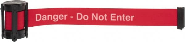 Tensator - 5" High x 90" Long x 2" Wide Barrier Replacement Cassette - Plastic, Black Powder Finish, Red, Use with Tensabarrier - Exact Tooling