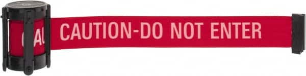 Tensator - 5" High x 90" Long x 2" Wide Barrier Replacement Cassette - Plastic, Black Powder Finish, Red, Use with Tensabarrier - Exact Tooling