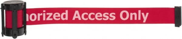 Tensator - 5" High x 90" Long x 2" Wide Barrier Replacement Cassette - Plastic, Black Powder Finish, Red, Use with Tensabarrier - Exact Tooling