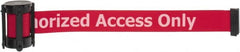 Tensator - 5" High x 90" Long x 2" Wide Barrier Replacement Cassette - Plastic, Black Powder Finish, Red, Use with Tensabarrier - Exact Tooling