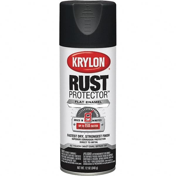 Krylon - 12 oz Black Automotive Heat Resistant Paint - Flat Finish, Comes in Aerosol Can - Exact Tooling
