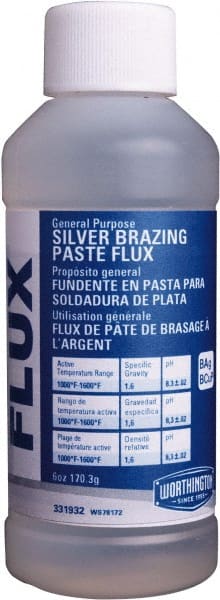 Worthington - 6 Ounce Silver Brazing Flux - Plastic Container - Exact Tooling