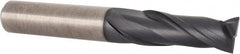 Accupro - 3/8", 1" LOC, 3/8" Shank Diam, 2-3/4" OAL, 2 Flute, Solid Carbide Square End Mill - Single End, TiAlN Finish, Spiral Flute, 30° Helix, Centercutting, Right Hand Cut, Right Hand Flute - Exact Tooling