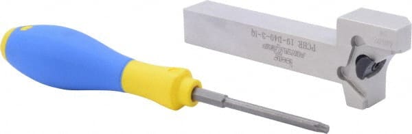 Iscar - External Thread, 0.7874" Max Depth of Cut, 3mm Min Groove Width, 5.315" OAL, Right Hand Indexable Grooving Cutoff Toolholder - 0.6299" Shank Height x 0.6299" Shank Width, PENTA D40... Insert Style, PCH Toolholder Style, Series PentaCut - Exact Tooling