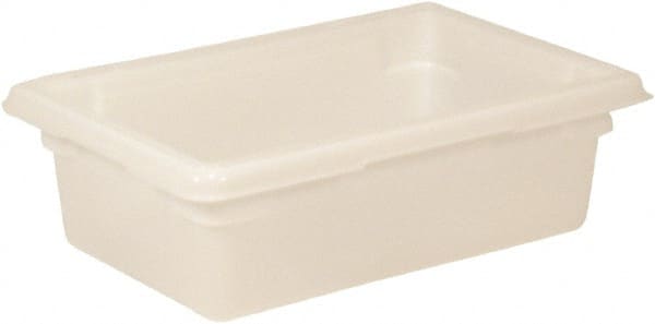 Rubbermaid - Rectangular, White Polyethylene Food Tote Box - 6" High x 12" Wide x 18" Long, with Snap-On Lid - Exact Tooling