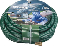 JGB Enterprises - 50' Long Garden Hose - 5/8" Diam, 5/8" GHT, Polypropylene, 100 psi, Hot Water Compatible, All Season, Green - Exact Tooling