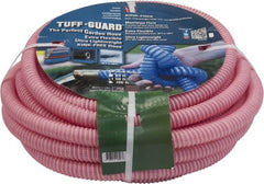 JGB Enterprises - 50' Long Garden Hose - 5/8" Diam, 5/8" GHT, Polypropylene, 100 psi, Hot Water Compatible, All Season, Pink - Exact Tooling