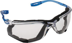 3M - Clear Lenses, Frameless Safety Glasses - Anti-Fog, Scratch Resistant, Blue Frame, Size Universal, Wrap Around - Exact Tooling