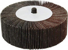 Tru-Maxx - 3" Diam x 3/4" Face Width, Fine Aluminum Oxide Coated Mounted Flap Wheel - 1/4-20 Threaded Mount, 120 Grit, 20,000 Max RPM - Exact Tooling