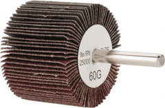 Tru-Maxx - 2" Diam x 1-1/2" Face Width, Medium Aluminum Oxide Coated Mounted Flap Wheel - 1/4" Shank Mount, 60 Grit, 25,000 Max RPM - Exact Tooling