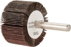 Tru-Maxx - 1-1/2" Diam x 1" Face Width, Very Fine Aluminum Oxide Coated Mounted Flap Wheel - 1/4" Shank Mount, 180 Grit, 30,000 Max RPM - Exact Tooling