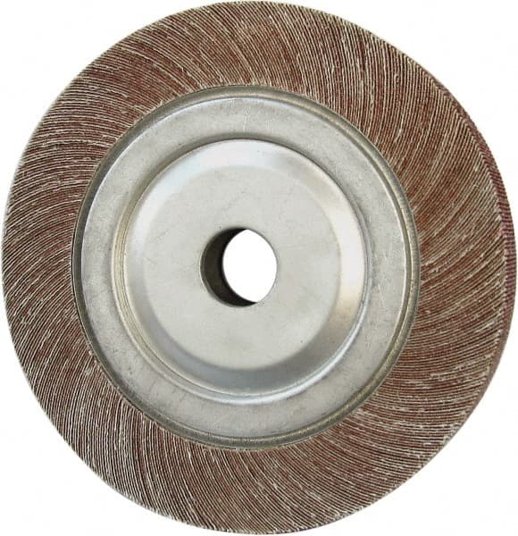 Tru-Maxx - 4" Diam, 120 Grit Aluminum Oxide Unmounted Flap Wheel - 5/8" Hole, 1" Wide, Coated, Fine Grade, 9,000 Max RPM - Exact Tooling