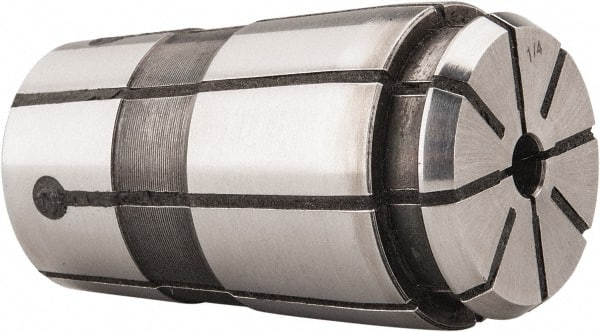 Parlec - TG/PG 100 1/4" Coolant Single Angle Collet - 0.0005" TIR, 2-3/8" OAL, 1.379" Overall Diam - Exact Tooling