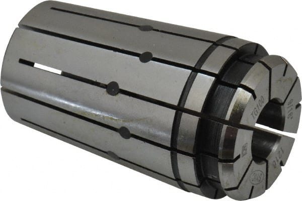 Parlec - TG/PG 100 9/16" Coolant Single Angle Collet - 0.0005" TIR, 2-3/8" OAL, 1.379" Overall Diam - Exact Tooling
