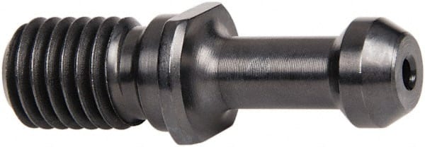 Parlec - C Style, CAT40 Taper, 5/8-11 Thread, 45° Angle Radius, Standard Retention Knob - 2.3" OAL, 0.588" Knob Diam, 0.13" Flange Thickness, 1.268" from Knob to Flange, 0.635" Pilot Diam, 0.157" Coolant Hole, Through Coolant - Exact Tooling