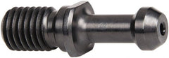 Parlec - C Style, CAT40 Taper, 5/8-11 Thread, 45° Angle Radius, Standard Retention Knob - 2.3" OAL, 0.588" Knob Diam, 0.13" Flange Thickness, 1.268" from Knob to Flange, 0.635" Pilot Diam, 0.157" Coolant Hole, Through Coolant - Exact Tooling
