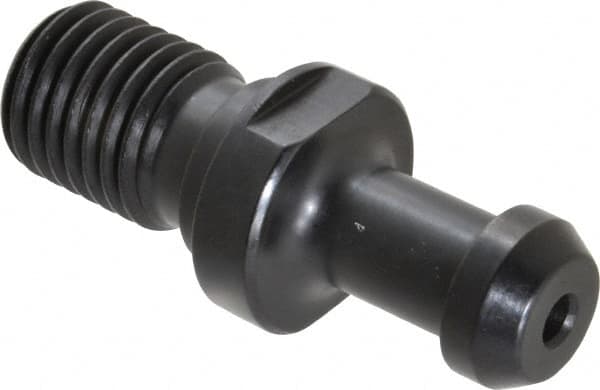 Parlec - B Style, CAT50 Taper, 1-8 Thread, 90° Angle Radius, Standard Retention Knob - 3.31" OAL, 0.904" Knob Diam, 0.39" Flange Thickness, 1.77" from Knob to Flange, 1.026" Pilot Diam, 1/4" Coolant Hole, Through Coolant - Exact Tooling