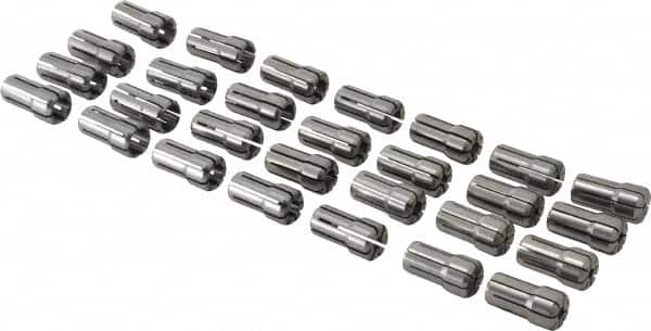 Parlec - 29 Piece, 1/8" to 9/16" Capacity, Double Angle Collet Set - Series DA100 - Exact Tooling
