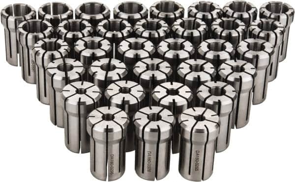 Parlec - 33 Piece, 1/4" to 3/4" Capacity, Double Angle Collet Set - Series DA180 - Exact Tooling