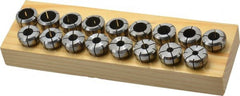 Parlec - 17 Piece, 1/4" to 3/4" Capacity, Double Angle Collet Set - Series DA180 - Exact Tooling